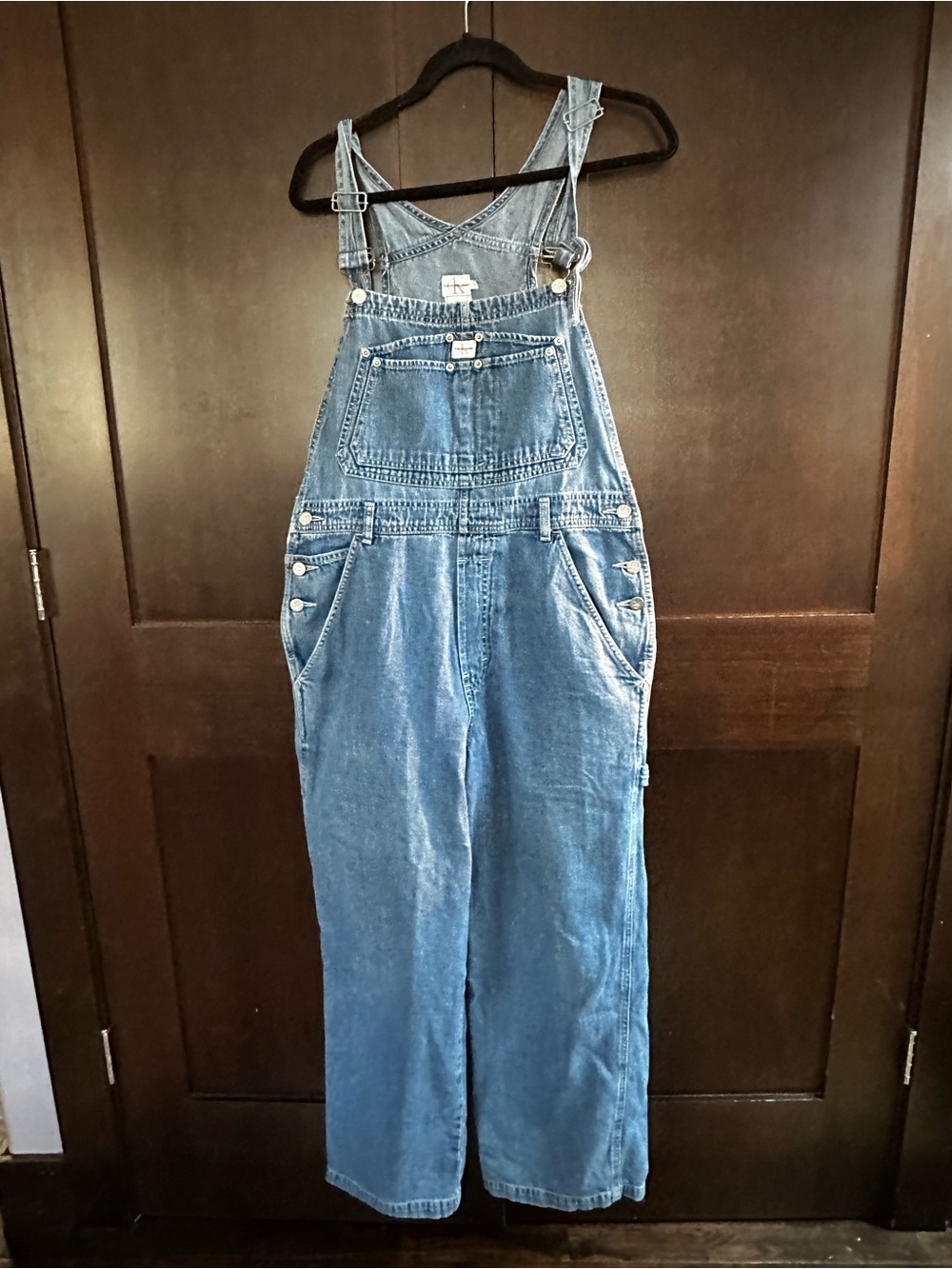 Calvin Klein wide leg Blue Denim Women's Overalls